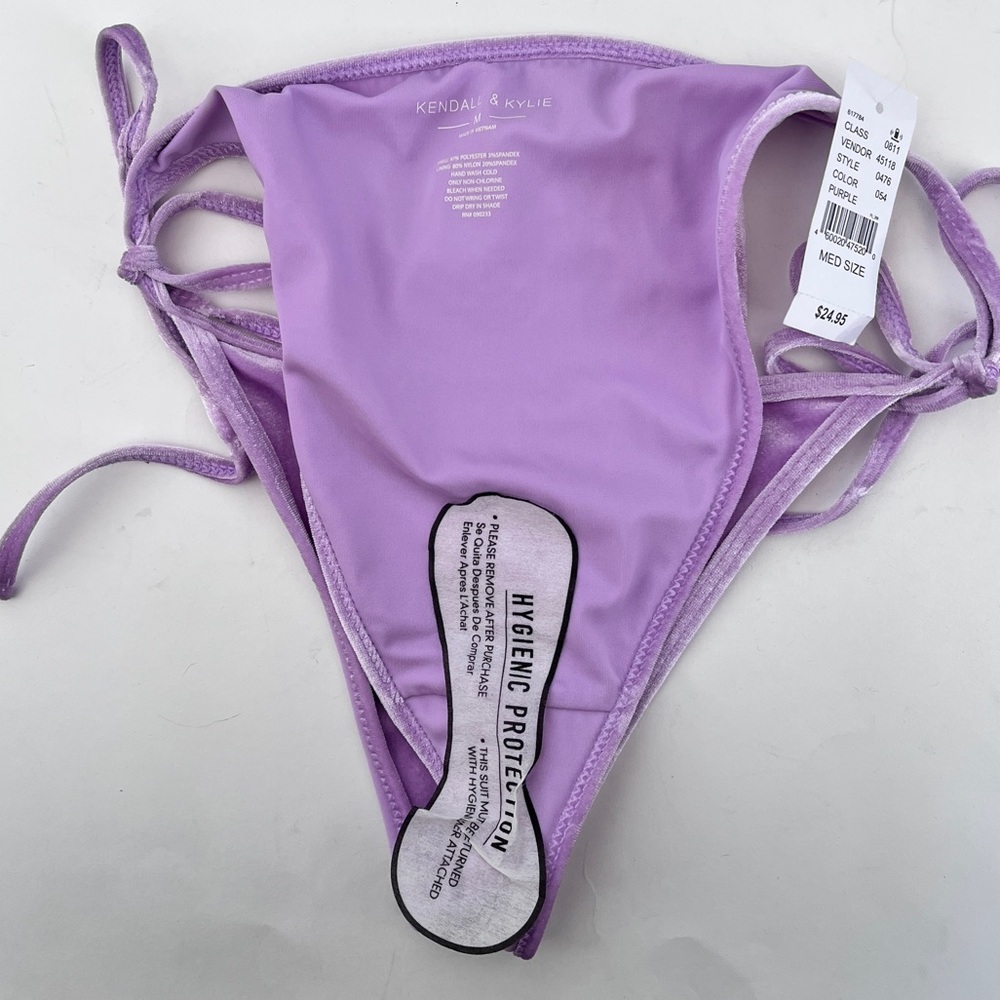 NWT Kendall & Kylie Two Piece Lavender Purple Velvet Bikini Size S/M - Picture 8 of 8